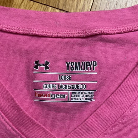 Under Armour Girls HeatGear Short Sleeve “It’s Always a Race” Shirt Youth Small - Picture 2 of 4